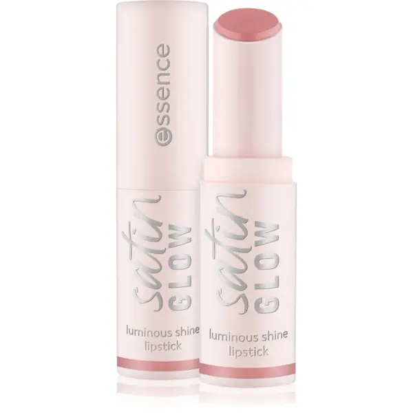 essence satin GLOW ruj cremos cu finisaj satinat culoare 02 Blushin It 3.5 g