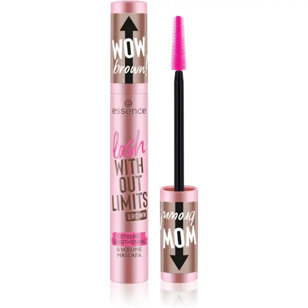 essence WITHOUT LIMITS BROWN Mascara pentru volum si lungire culoare 02 Brown 13 ml