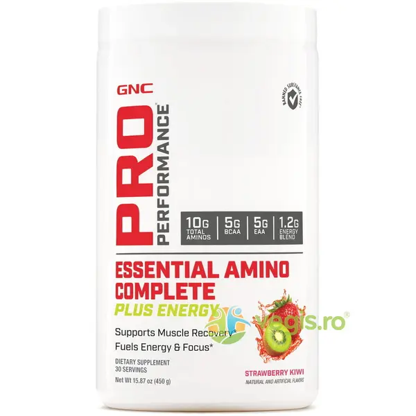 Essential Amino Complete Plus Energy - Aminoacizi cu Aroma de Capsuni si Kiwi Pro Performance 450g
