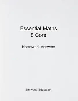 Essential Maths 8 Core Homework Answers, Paperback/Michael White