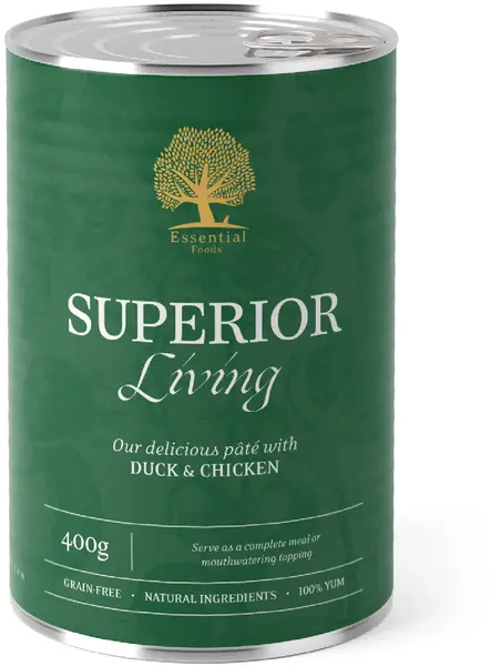 ESSENTIAL SUPERIOR Conservă pentru câini adulţi, cu Raţă şi Pui 400g