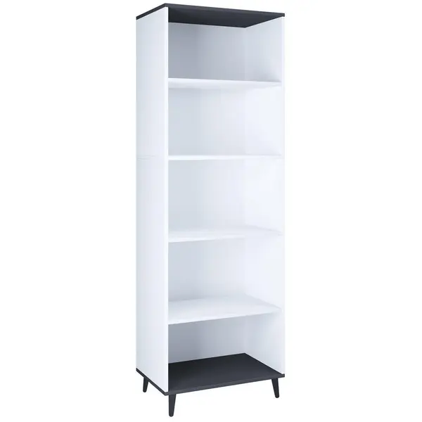 Etajeră, 60/184/31 cm, antracit, alb,
