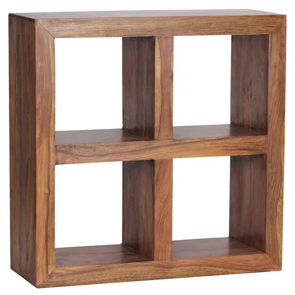 Etajeră, 82/82/34 cm, culoare lemn sheesham,