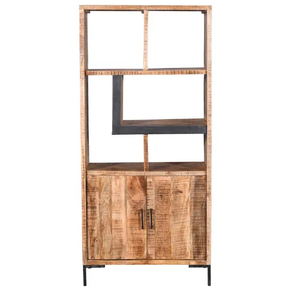 Etajeră, 88/192/40 cm, culoare natur, negru,