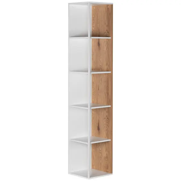 Etajeră De Colț 34/185/34 cm, culoare natur, alb,
