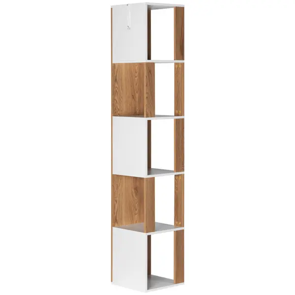Etajeră De Colț 34/185/34 cm, culoare natur, alb,