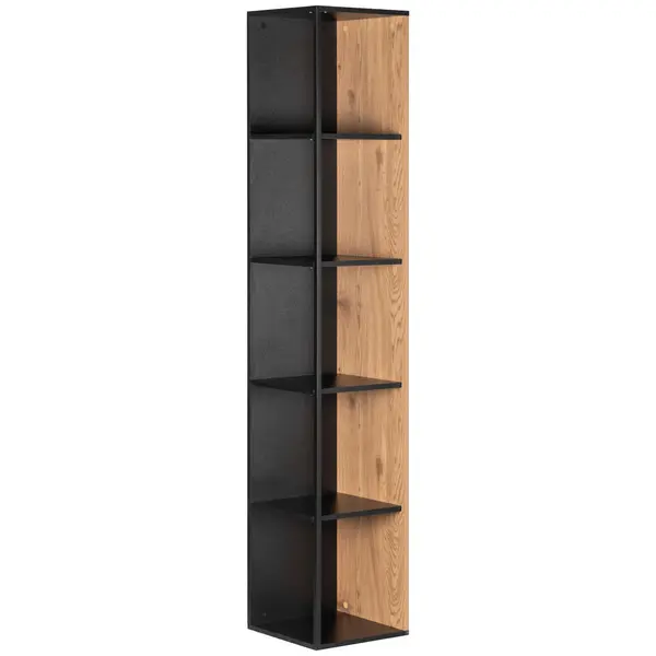 Etajeră De Colț 34/185/34 cm, culoare natur, negru,