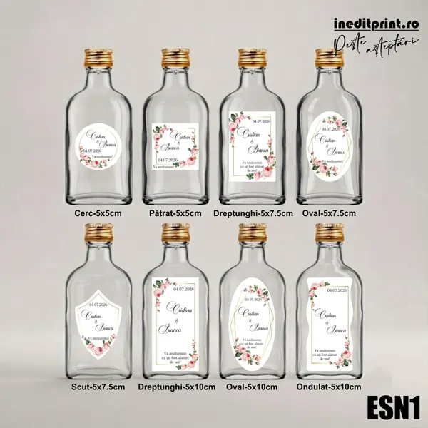 Eticheta personalizata pentru sticla de nunta ESN1 5x5cm-Cerc