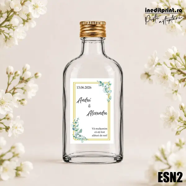 Eticheta personalizata pentru sticla de nunta ESN2 5x7.5cm-Dreptunghi