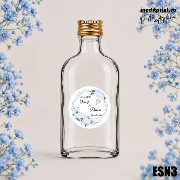 Eticheta personalizata pentru sticla de nunta ESN3 5x5cm-Cerc