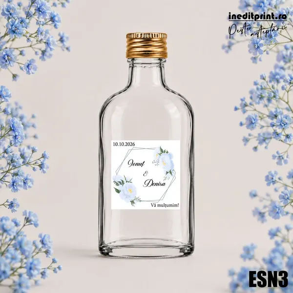 Eticheta personalizata pentru sticla de nunta ESN3 5x5cm-Patrat