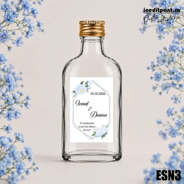 Eticheta personalizata pentru sticla de nunta ESN3 5x7.5cm-Dreptunghi