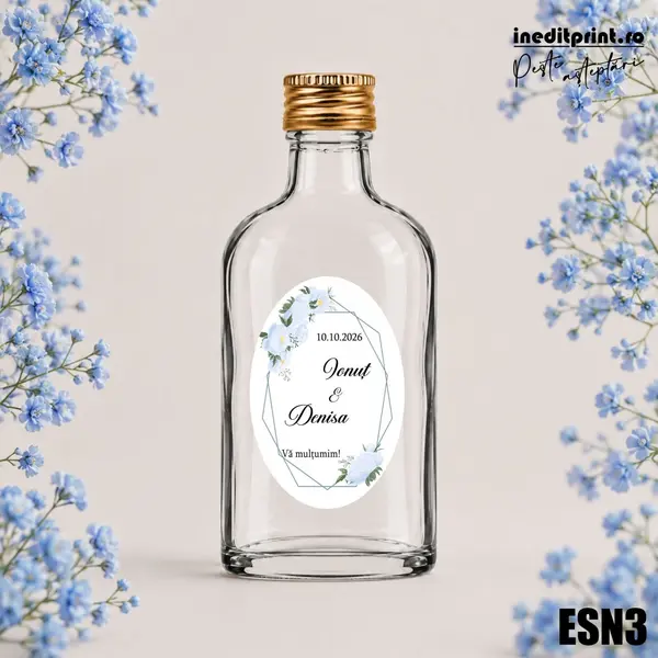 Eticheta personalizata pentru sticla de nunta ESN3 5x7.5cm-Oval