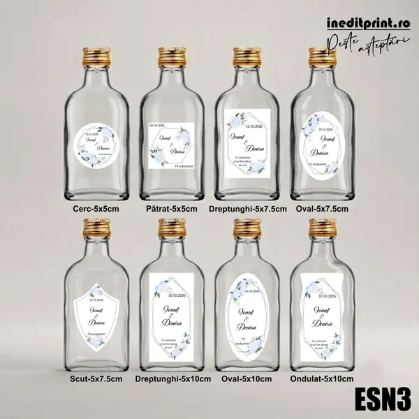 Eticheta personalizata pentru sticla de nunta ESN3 5x7.5cm-Scut