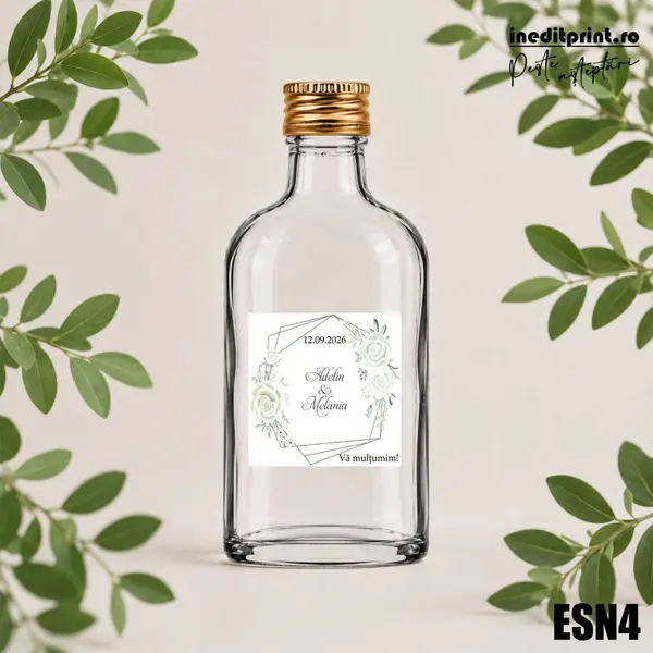 Eticheta personalizata pentru sticla de nunta ESN4 5x5cm-Patrat