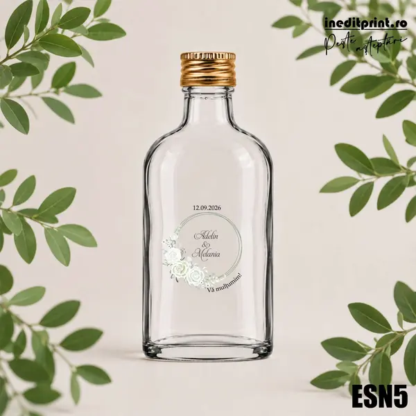 Eticheta personalizata pentru sticla de nunta ESN5 5x5cm-Cerc