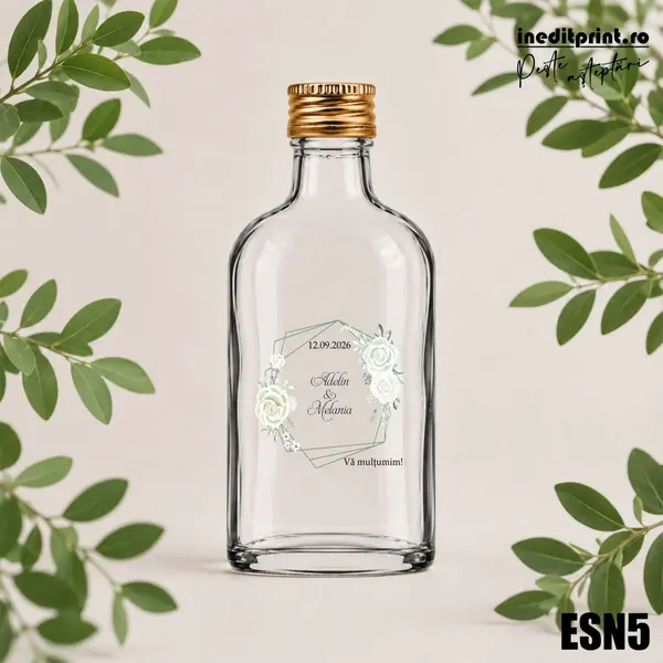 Eticheta personalizata pentru sticla de nunta ESN5 5x5cm-Patrat