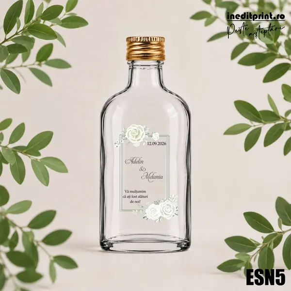 Eticheta personalizata pentru sticla de nunta ESN5 5x7.5cm-Dreptunghi