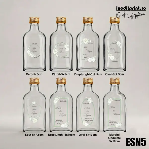 Eticheta personalizata pentru sticla de nunta ESN5 5x7.5cm-Oval