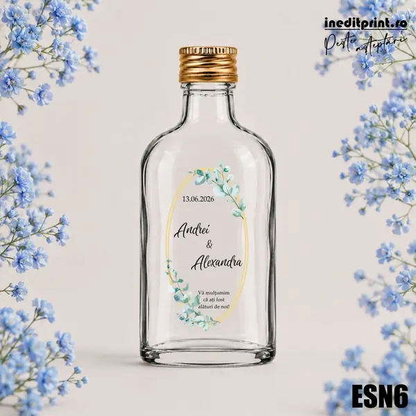Eticheta personalizata pentru sticla de nunta ESN6 5x10cm-Oval