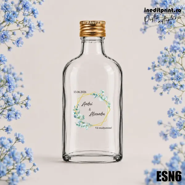 Eticheta personalizata pentru sticla de nunta ESN6 5x5cm-Patrat
