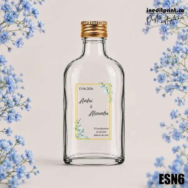 Eticheta personalizata pentru sticla de nunta ESN6 5x7.5cm-Dreptunghi