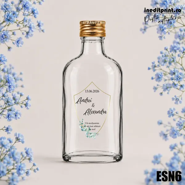 Eticheta personalizata pentru sticla de nunta ESN6 5x7.5cm-Scut