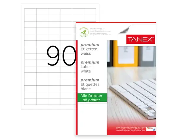 Etichete autoadezive 90/A4 33 x 19 mm 100 coli/top Tanex Etichete autoadezive 90/A4 33 x 19 mm 100 coli/top Tanex