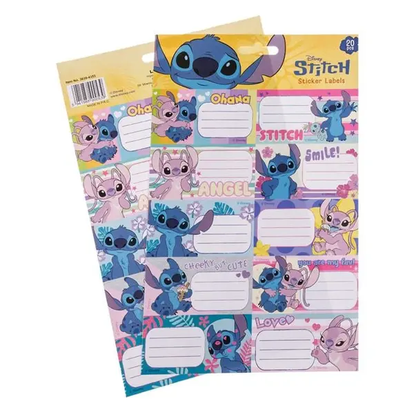 Etichete Lilo Stitch autocolante pentru coperti si caiete,20 bucati set