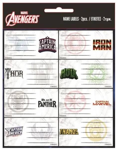 Etichete școlare GIM - Marvel, 16 buc