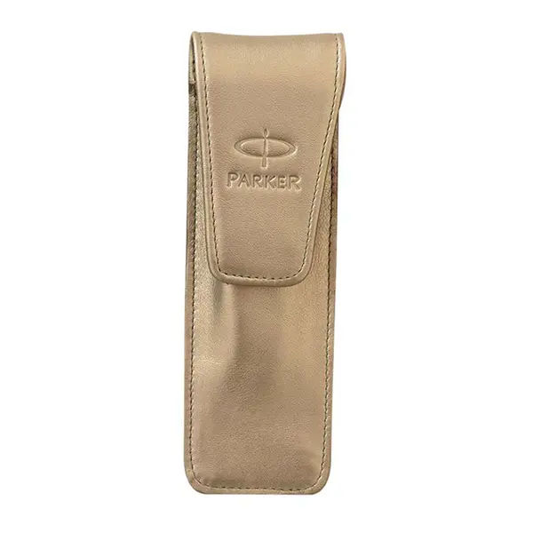 Etui din piele nappa, pentru 2 instrumente de scris, Parker, Pearl-Gold