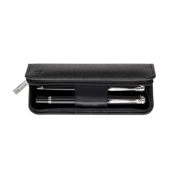 Etui din piele, pentru 2 instrumente de scris, Pelikan TG 2 Z, negru