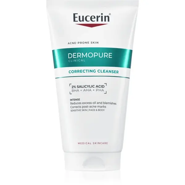 Eucerin DermoPure Clinical Correcting Cleanser gel exfoliant de curatare pentru fata si corp 150 ml
