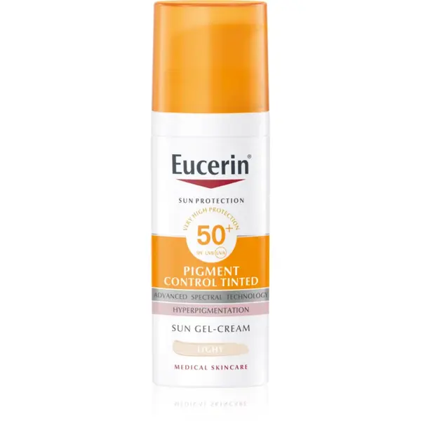 Eucerin Sun Pigment Control Tinted emulsie protectoare împotriva hiper-pigmentării tenului SPF 50+ culoare Light 50 ml