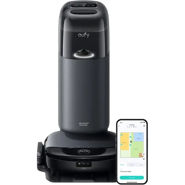 eufy Aspirator robot eufy Omni S1, All-in-One Station, HydroJet Aspirator si Mop, 8000 Pa, Negru
