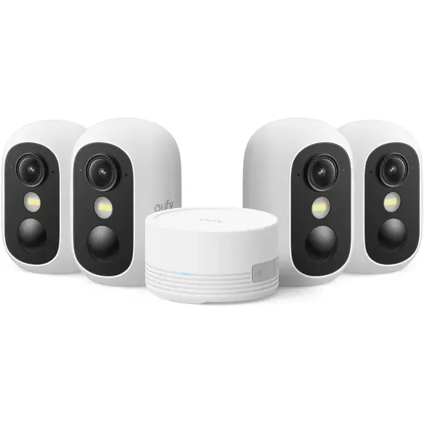 eufy Sistem supraveghere video eufyCam C35 Wireless, IP67, Color Night Vision, Set HomeBase Mini + 4 camere Full HD