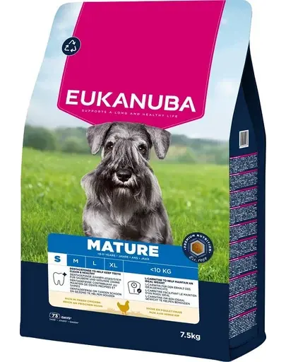 EUKANUBA Mature Small Breeds Chicken 7,5 kg hrană câini maturi rase mici, bogată în pui proaspăt