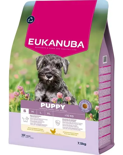 EUKANUBA Puppy Small Breeds Chicken 7,5 kg hrană pentru căței rase mici bogată în pui proaspăt