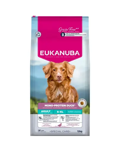 EUKANUBA Special Care Adult Mono-Protein Duck 12 kg hrană uscată pentru câini adulți, bogată în rață proaspătă