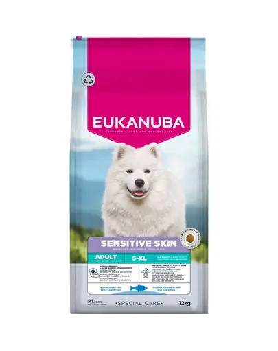 EUKANUBA Special Care Adult Sensitive Skin 12 kg hrană uscată pentru câini adulți cu piele sensibilă