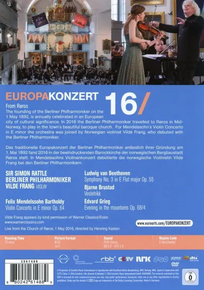Europakonzert 16 (DVD) | Vilde Frang, Simon Rattle, Berliner Philharmoniker