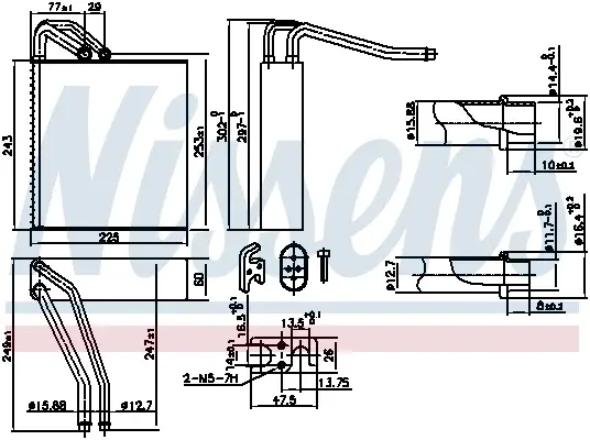 Evaporator aer conditionat potrivit MERCEDES A (W169), B SPORTS TOURER (W245) 1.5-Electric 09.04-06.12