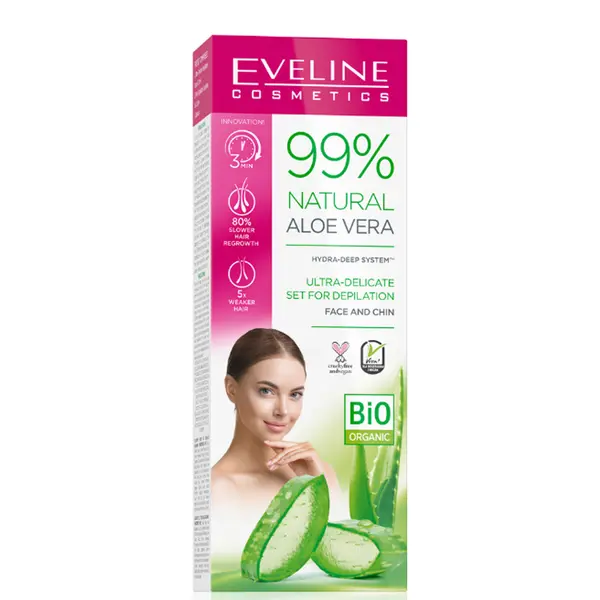 Eveline 99% Natural Aloe Vera Post Depilation Soothing Gel for Face and Body 20ml