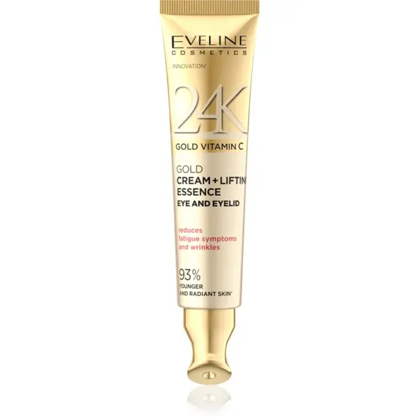 Eveline Cosmetics 24k Gold & Caviar 24K Gold Vitamin C crema pentru conturul ochilor cu efect de lifting 15 ml
