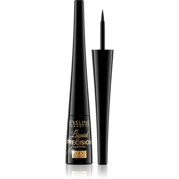 Eveline Cosmetics Liquid Precision 2000 Procent eyeliner rezistent la apă culoare Black 4 ml