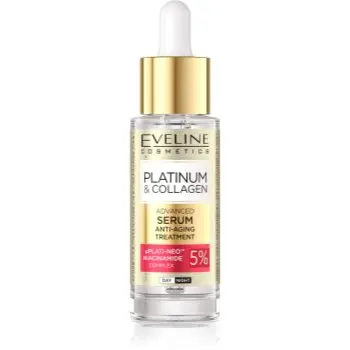 Eveline Cosmetics Platinum & Collagen Advanced Facial Serum Anti-Aging Treatment ser pentru contur cu colagen