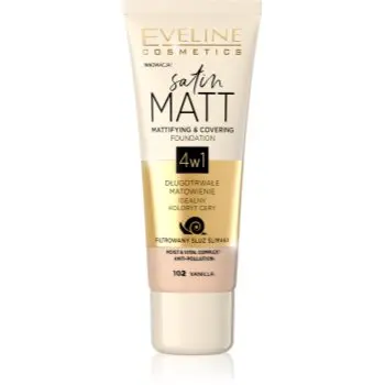 Eveline Cosmetics Satin Matt machiaj cu efect matifiant extract de melc