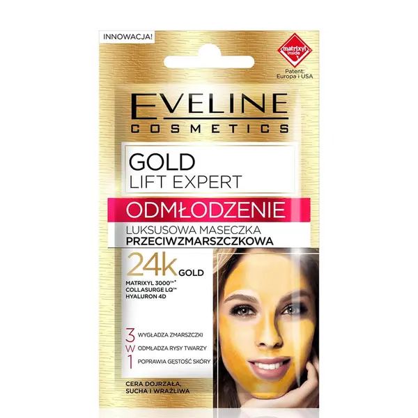 Eveline Gold Lift Expert Rejuvenation Luxury Anti-Wrinkle Mask 3-in-1 7ml