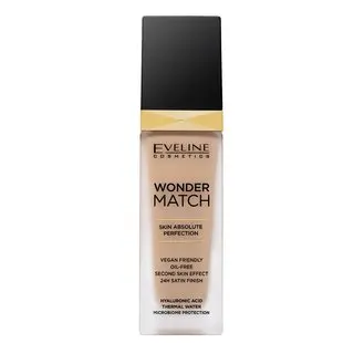 Eveline Wonder Match Skin Absolute Perfection machiaj persistent pentru o piele luminoasă și uniformă 15 Natural 30 ml