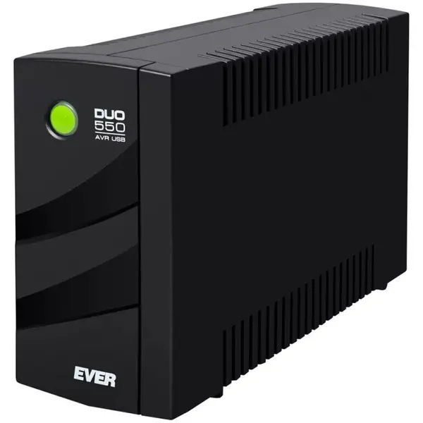 EVER Sursa de alimentare neintreruptibila (UPS) USB Ever DUO 550 AVR, interactiva pe linie, 0,55 kVA, 330 W, 4 prize CA